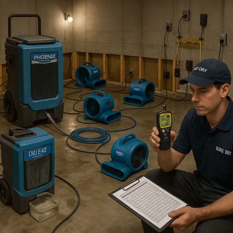 Structural Drying and Dehumidification process in Spirit Lake, IA